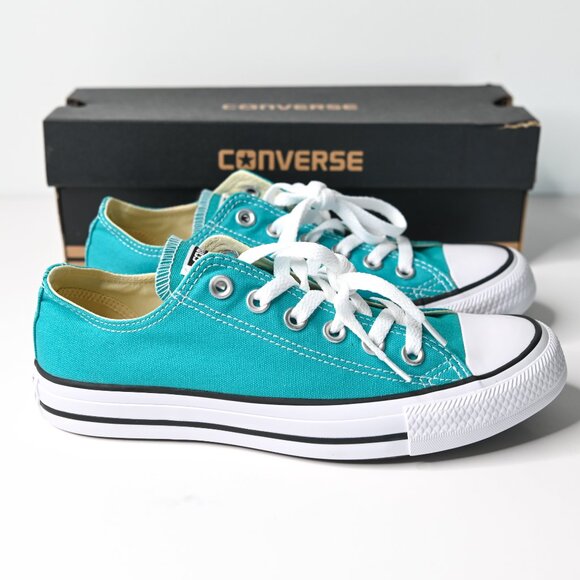 CONVERSE Chuck Taylor Teal All Star Unisex Low Top Sneakers - Men 5.5  Women 7.5 - Picture 3 of 15
